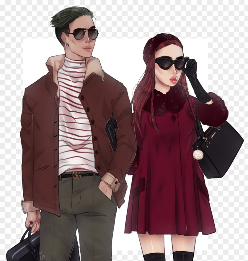 Sunglasses Maroon Overcoat PNG