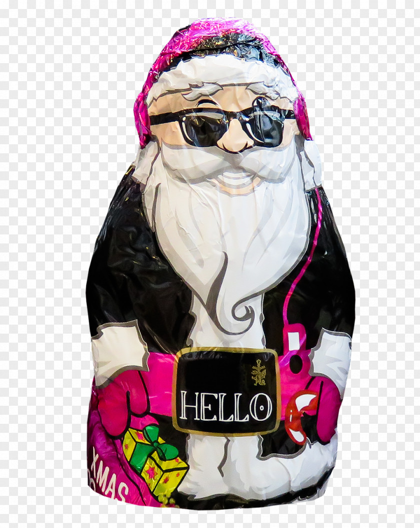 Painted White-bearded Santa Claus Wearing Sunglasses Christmas Beard PNG