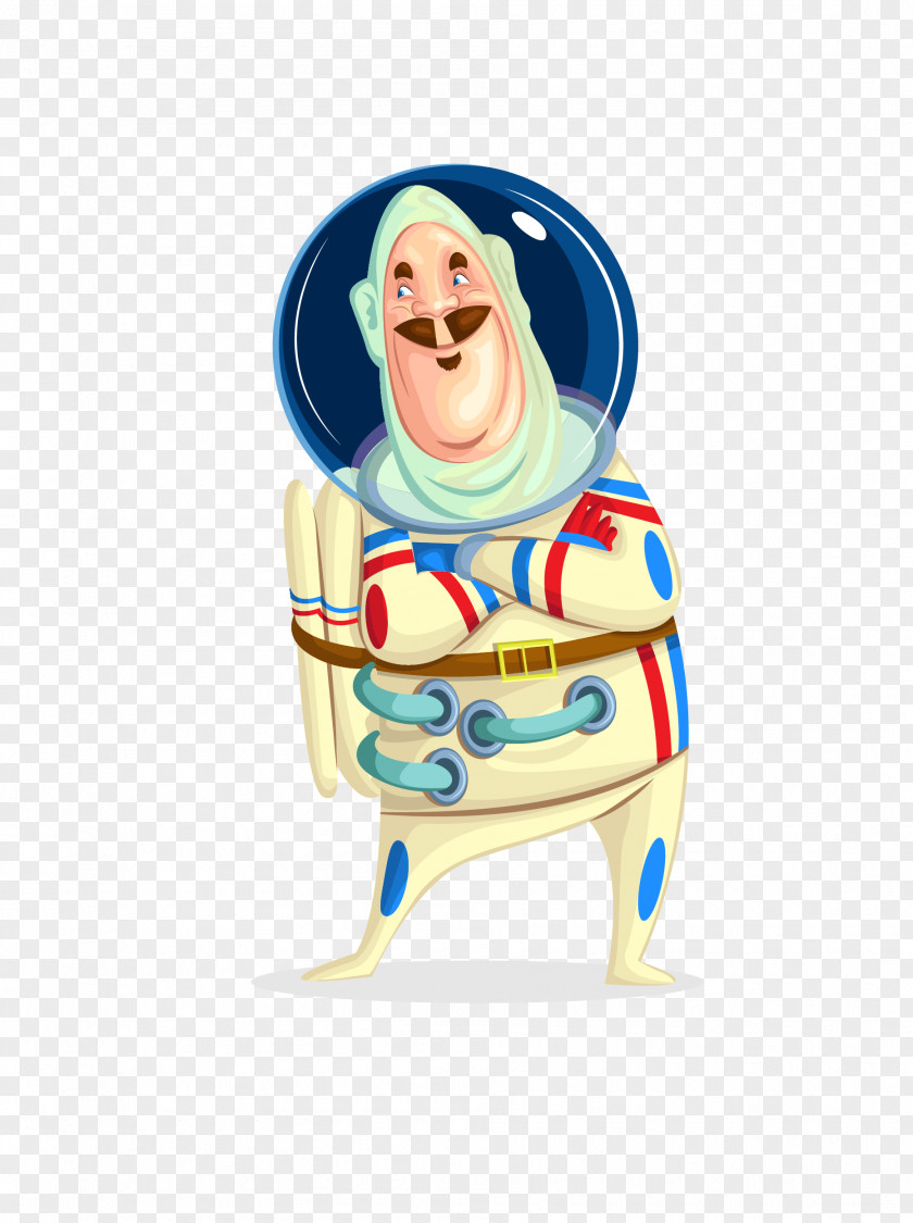 Vector Cartoon Illustrator Proud Astronaut Outer Space Illustration PNG