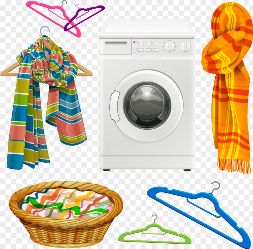 Vector Scarves And Washing Machine Towel Clothes Horse PNG