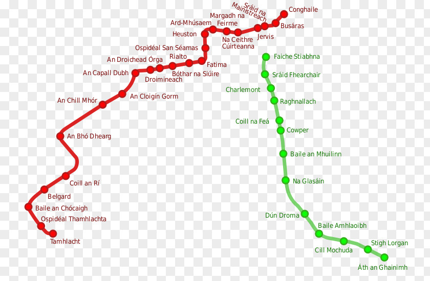 Map Dublin Luas Trolley Light Rail Transport PNG