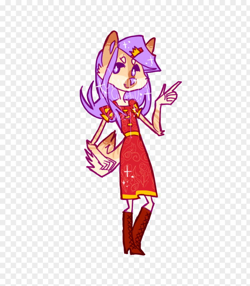 Pretty Purple Princess Dress Illustration Fairy Human Costume Clip Art PNG