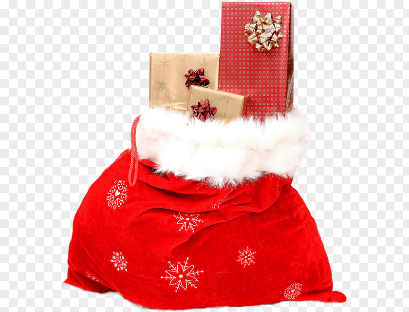 Santa Claus Christmas Gift Gunny Sack PNG