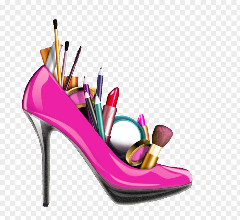 Shoes And Cosmetics MAC Fashion Illustration Wallpaper PNG