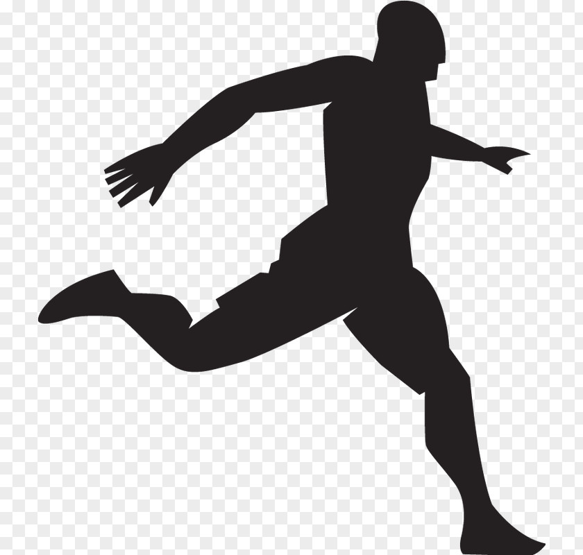 Athlete Running Clip Art Football Player Silhouette PNG