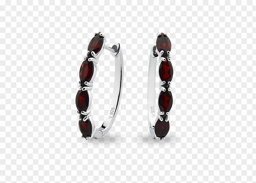 Ruby Earring Body Jewellery Silver PNG