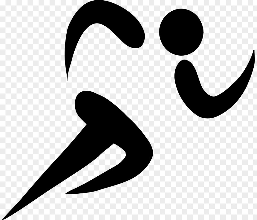 Runblackandwhite Olympic Games Running Symbols Track & Field Sports PNG
