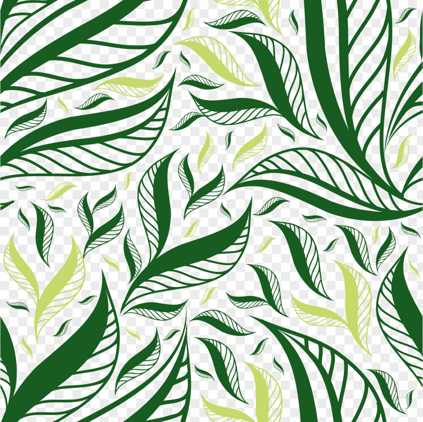 Tea Pattern Background Vector Autumn Leaf Color Green PNG