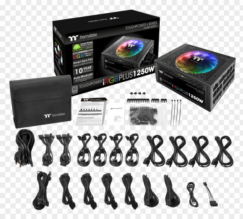 Thermaltake Black Power Supply Unit 80 Plus Converters PNG