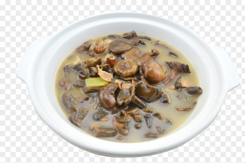 Braised Mushroom Cold Bowl Picture Material Gravy Food Braising Vegetarian Cuisine PNG