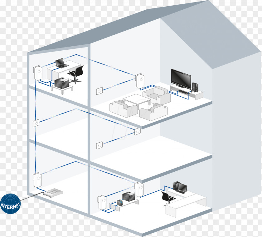 Powerline PowerLAN Power-line Communication Devolo Data Transfer Rate Adapter PNG