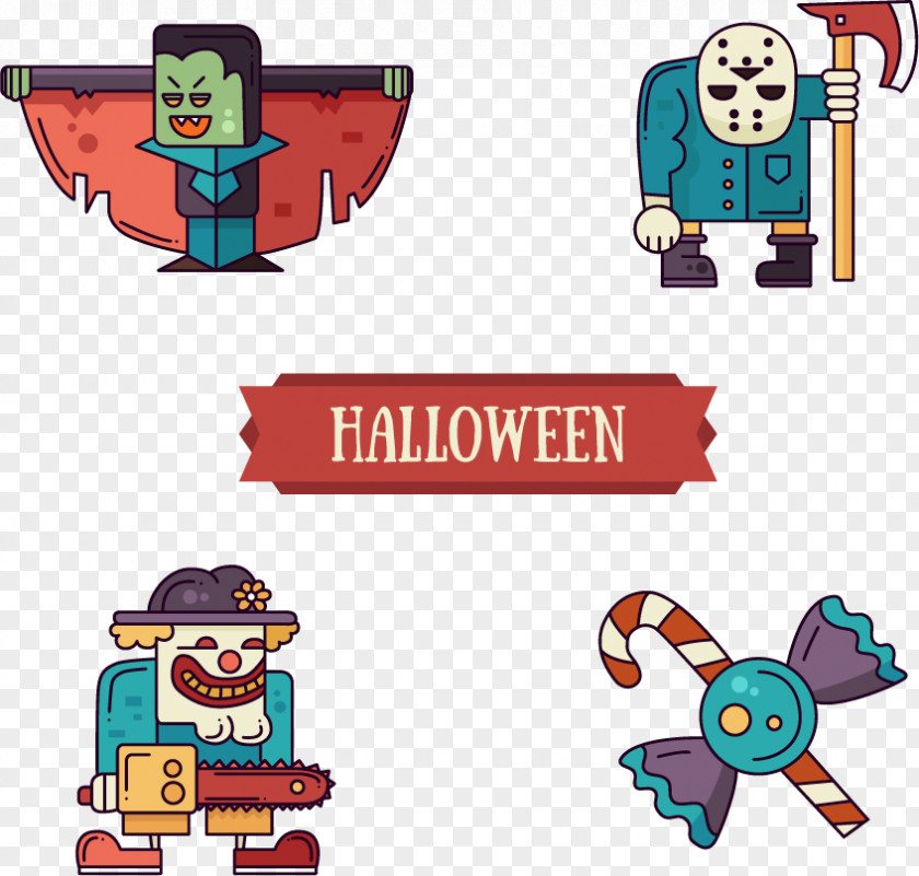 Halloween Monster Vector Material Illustration PNG
