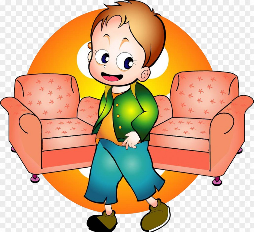 Hand Painted Sofa For Children Cartoon Child Illustration PNG