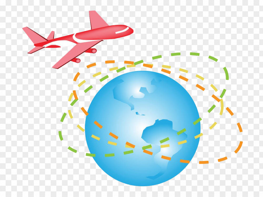 Blue Earth Flight Channel Airplane Globe Clip Art PNG