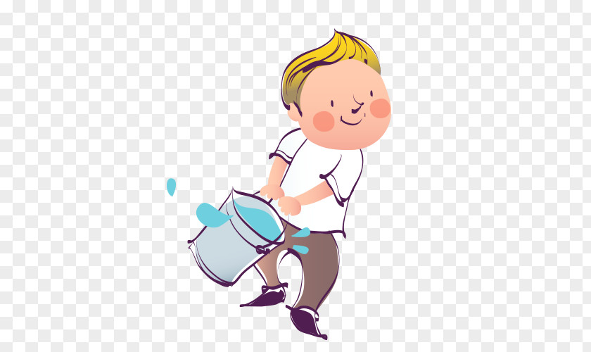 Carrying Water Cartoon Child Illustration PNG