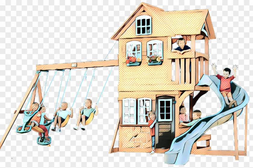 Playground Slide House Outdoor Play Equipment Swing Public Space Playhouse Playset PNG