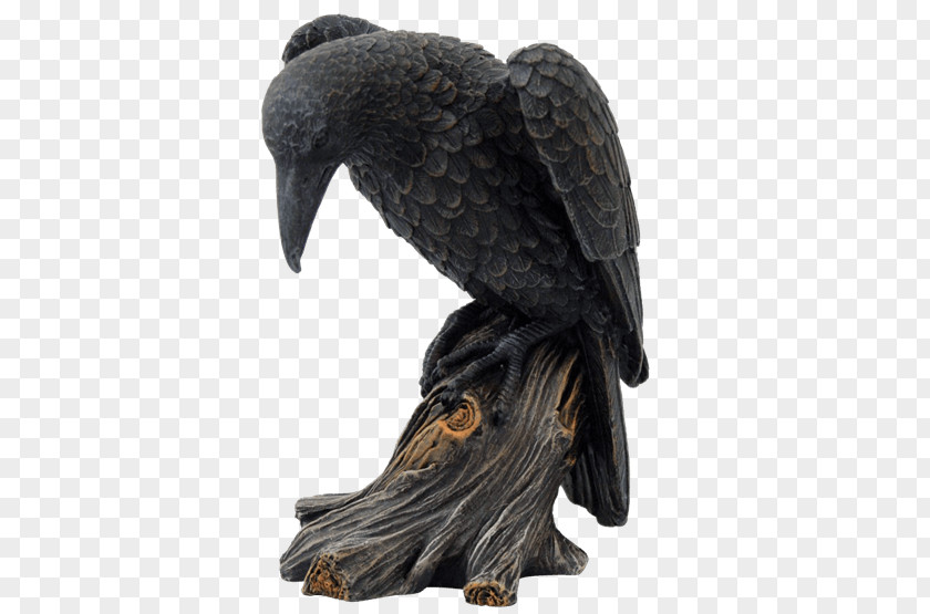 Stump Figurine Sculpture Statue Common Raven Crow PNG