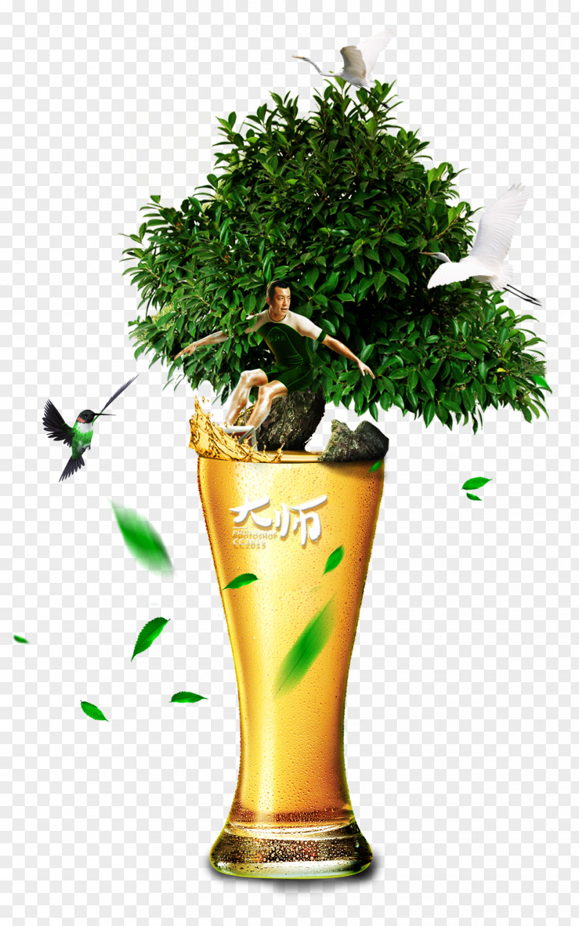 A Man Who Surfs On Beer Wine Poster Cup PNG