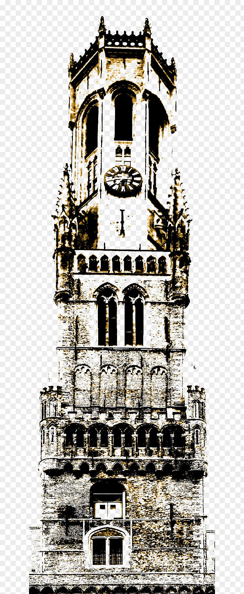 Belfry Of Bruges Tower Building Gothic Architecture Medieval PNG
