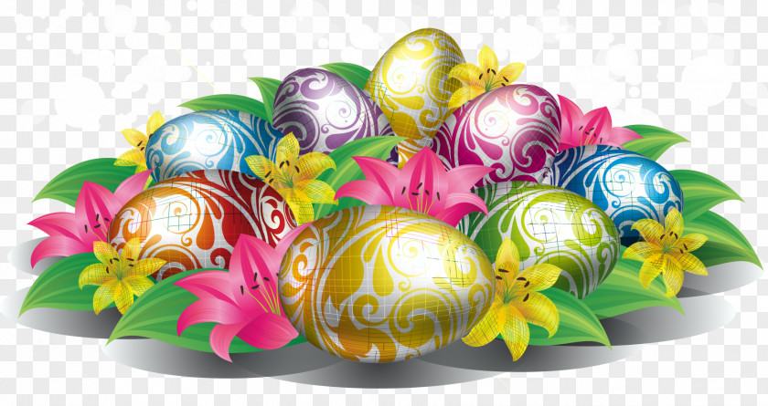 Color Golden Eggs Easter Bunny Colorful Happiness Wallpaper PNG