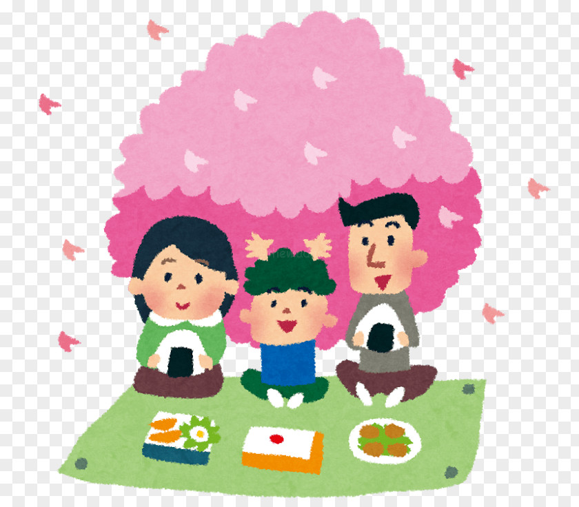 Play Sharing Cherry Blossom Cartoon PNG