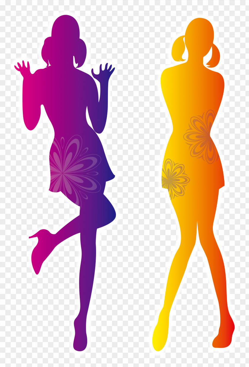 Beautiful Women Wearing High Heels Fashion Silhouette Illustration PNG