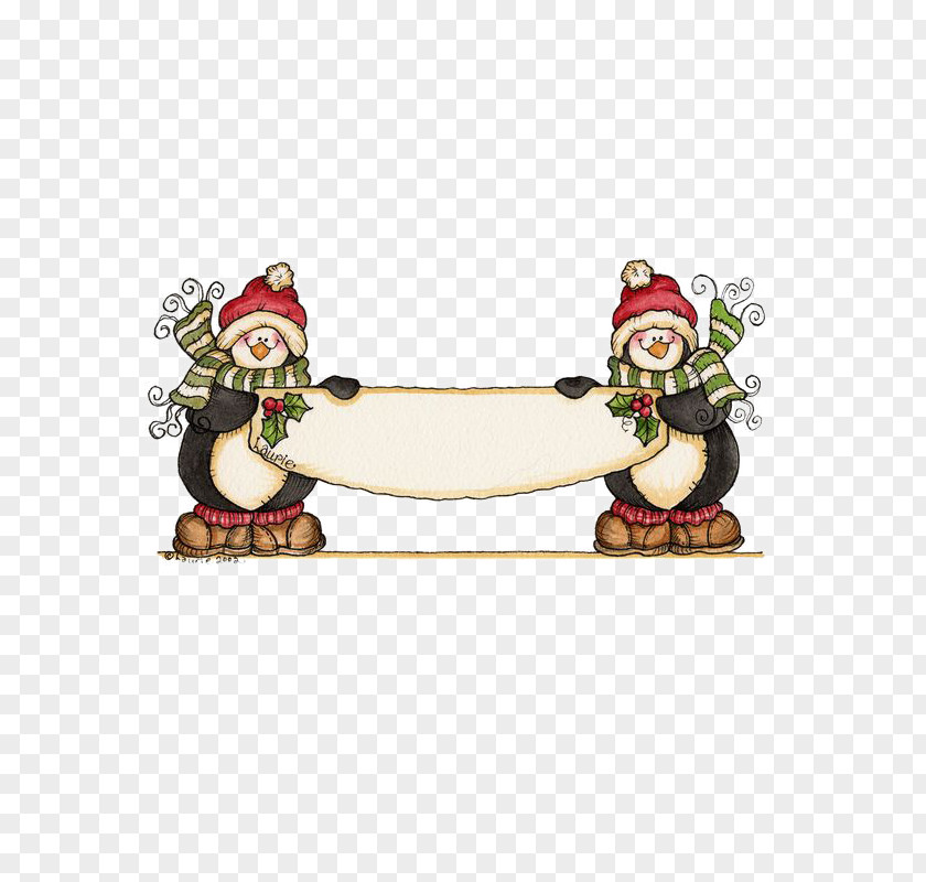Snowman Text Decoration Box Morning Greeting Christmas Penguin PNG