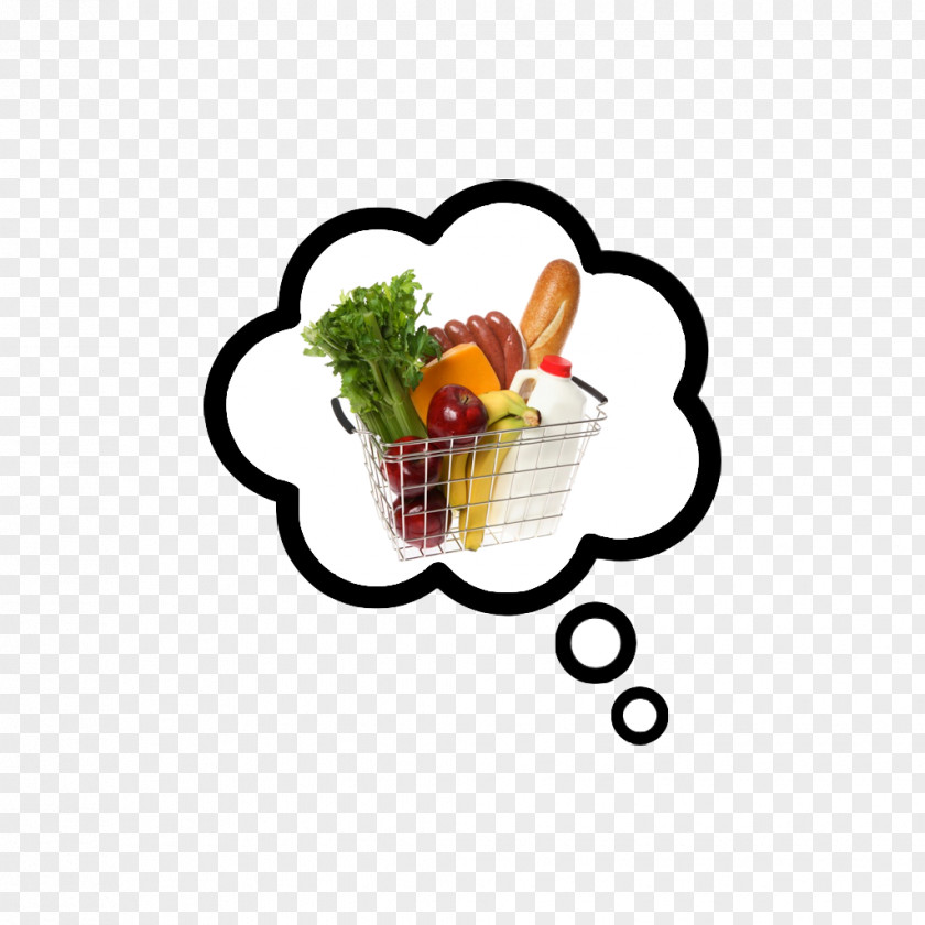 Grocery Thought Writing Cartoon PNG