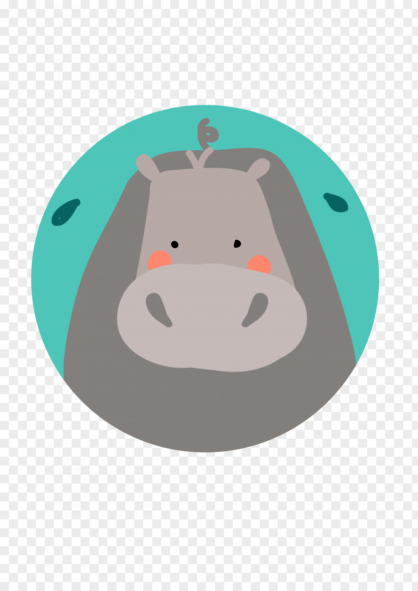 Hippo Animal Illustration PNG