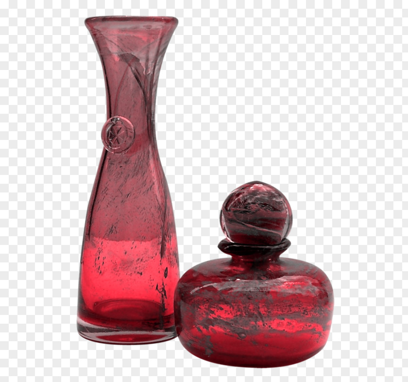 Red Perfume Glass Bottle PNG