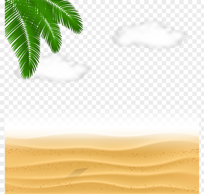 Vector Beach Clouds Sand Euclidean Sea PNG