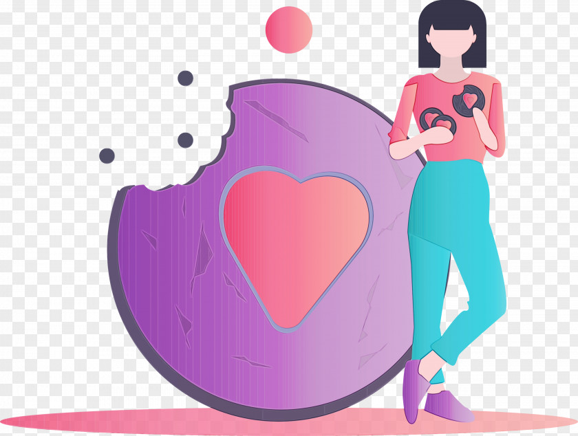 Cartoon Pink Love Heart Animation PNG