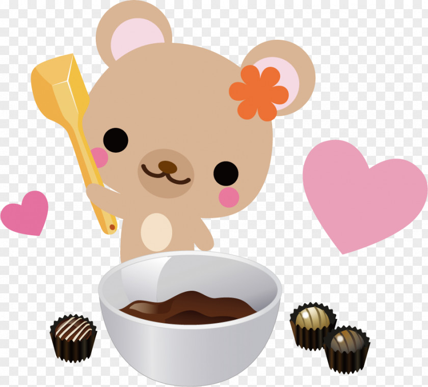 Chocolate Fountain Valentine's Day Bear PNG
