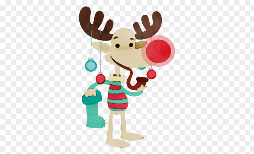 Deer Character Santa Claus Cartoon PNG