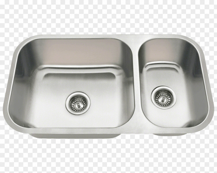 Sink Stainless Steel Bowl Kitchen Brushed Metal PNG