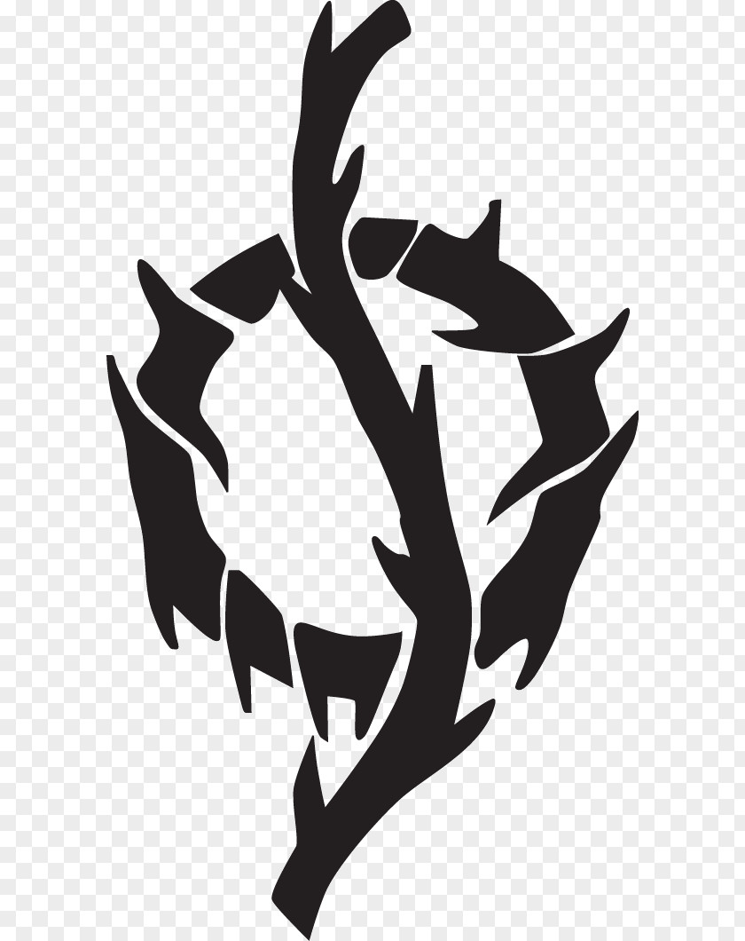 Clip Art Silhouette Black Leaf Antler PNG