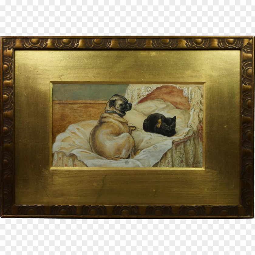 Pug Watercolor Painting Still Life Stock Photography Modern Art Picture Frames PNG