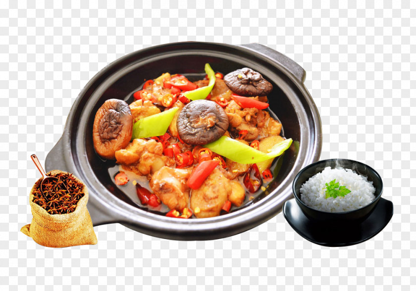 Braised Chicken Rice Red Cooking Chinese Cuisine Beef Entrails Ball Fast Food PNG