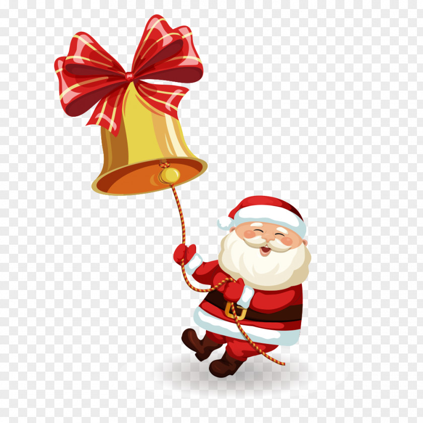 Christmas Bells Santa Claus Vector Material Illustration PNG