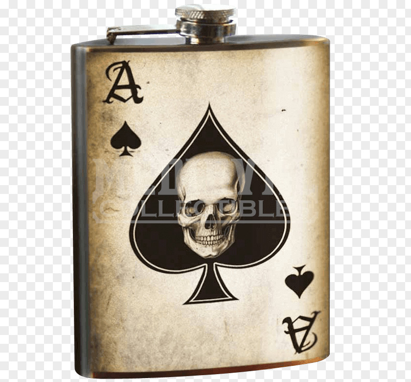 Glass Hip Flask Ace Of Spades PNG
