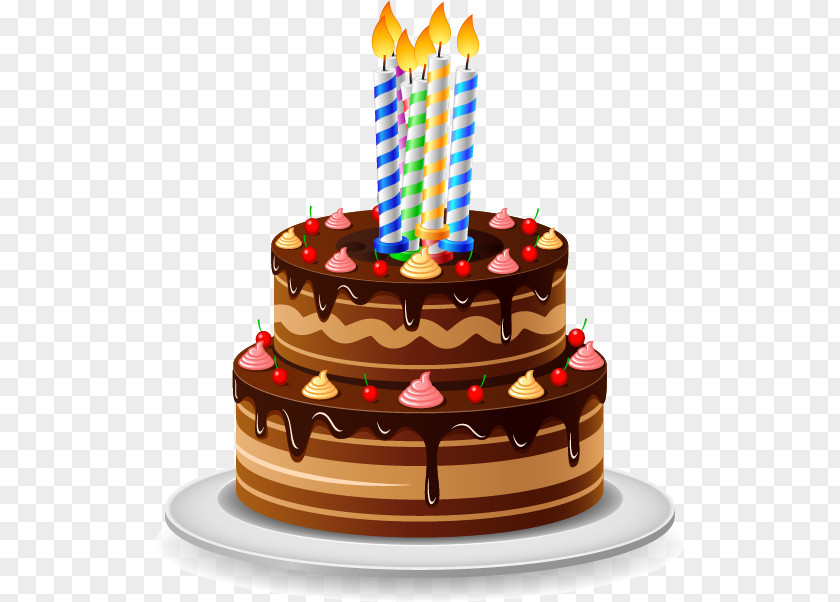 Cartoon Chocolate Cake Birthday Clip Art PNG
