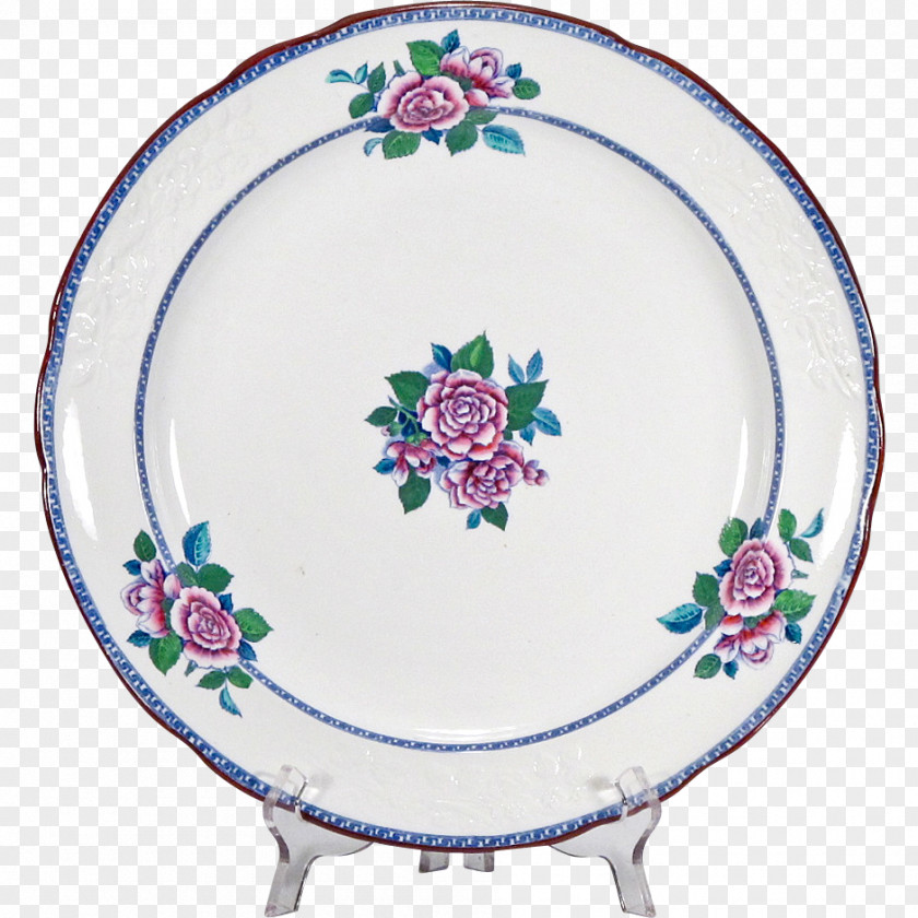 Watercolor Hand Painted Flower Decoration Tableware Platter Plate Porcelain PNG