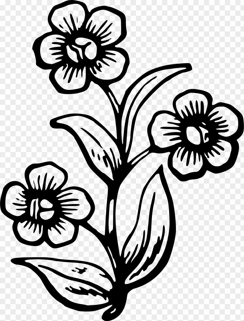 Flower Drawing The Head And Hands Stencil PNG