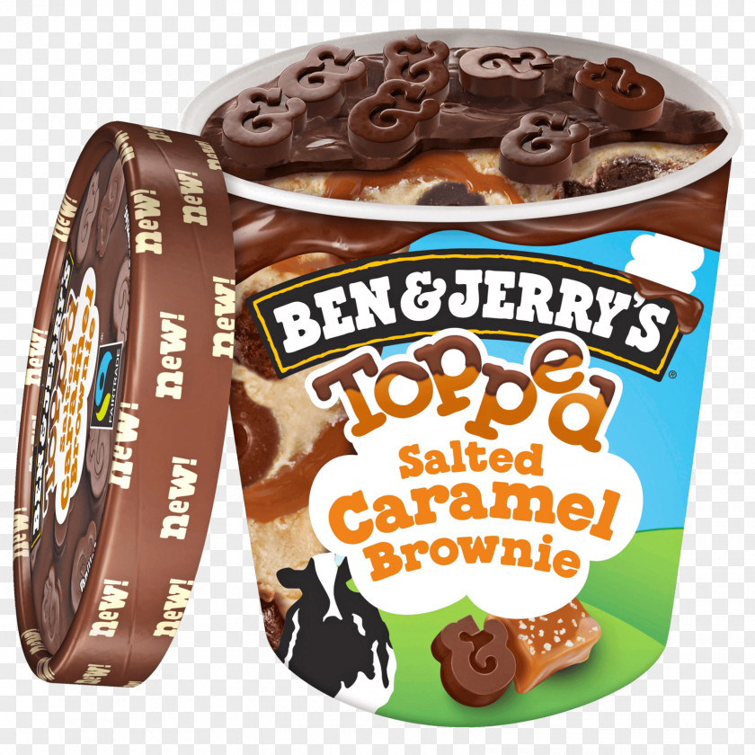 Ice Cream Ben & Jerry's Topped Pretzel Palooza Chocolate Chip Cookie Dough Flavor PNG