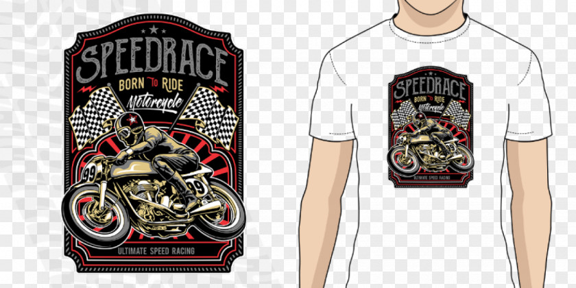 T-shirt Long-sleeved Motorcycle Printed PNG