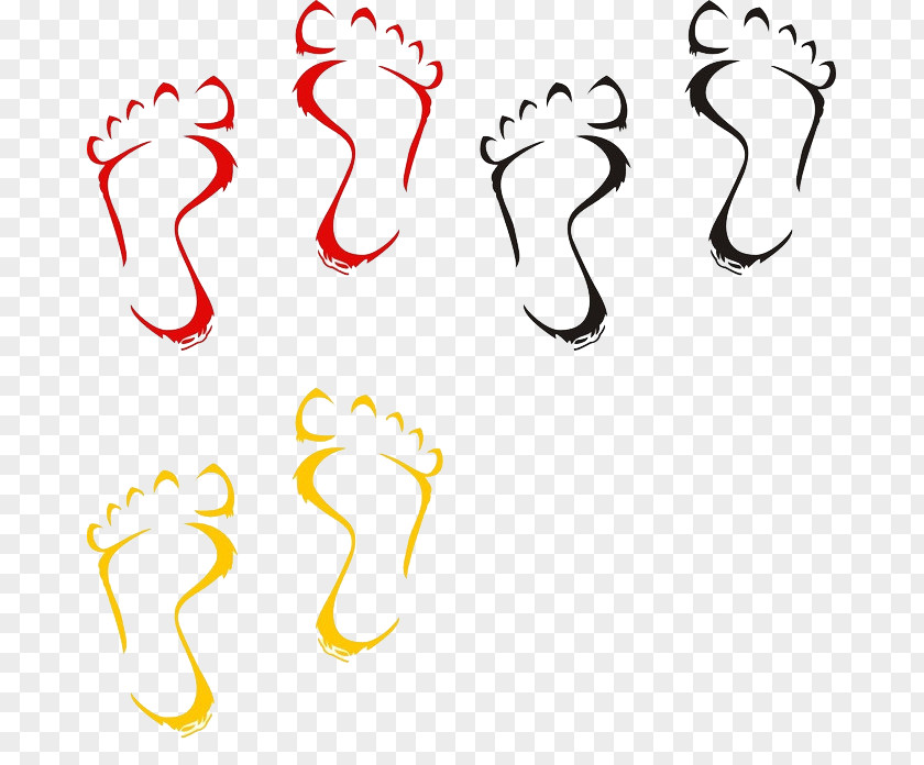 Three Colors Footprints Download PNG