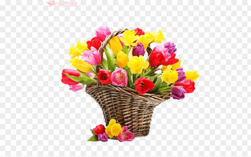 Flower Bouquet Basket Tulip Floral Design PNG