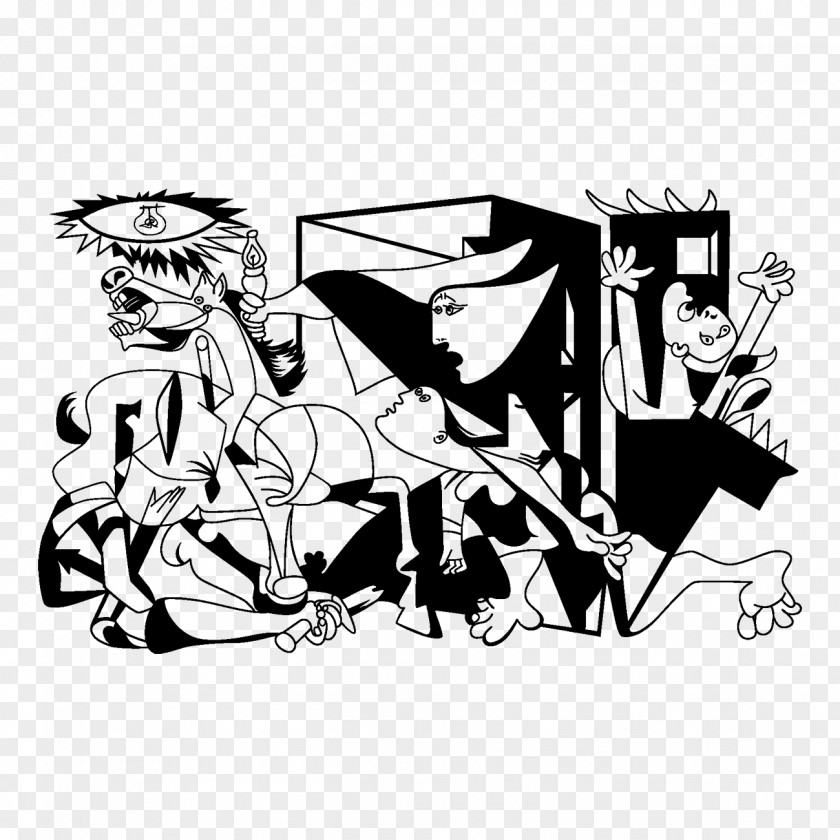 Pablo Picasso Guernica Painting Art Phonograph Record Canvas Print PNG