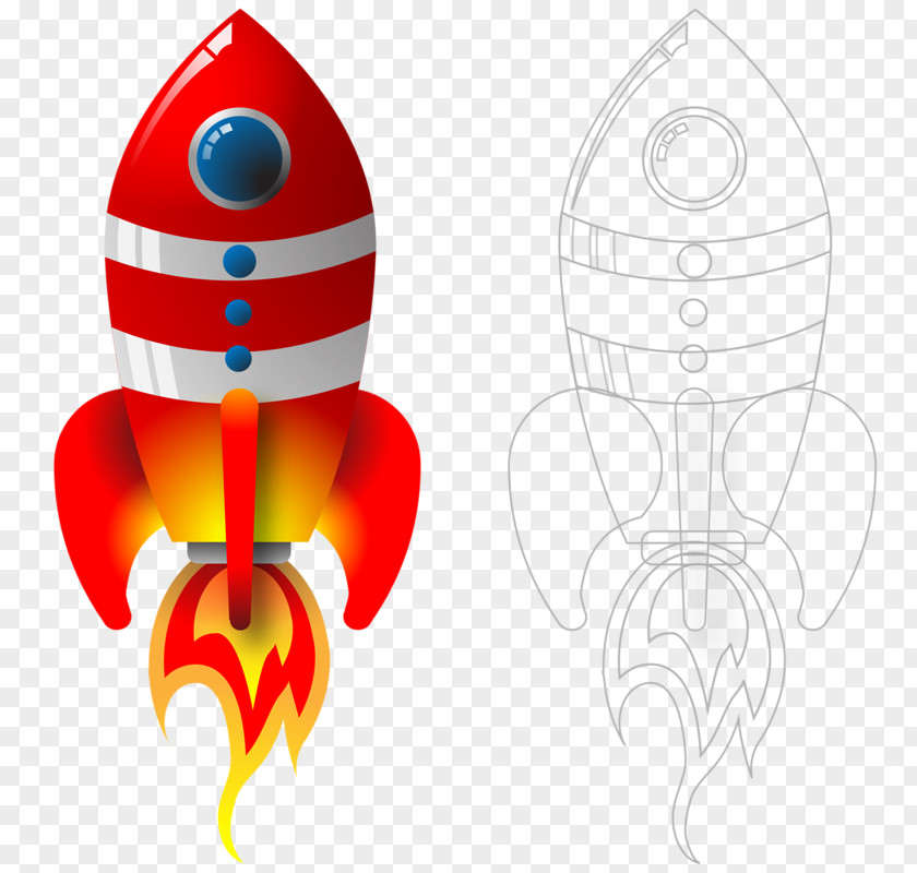 Hand-painted Rocket Launch Toy PNG