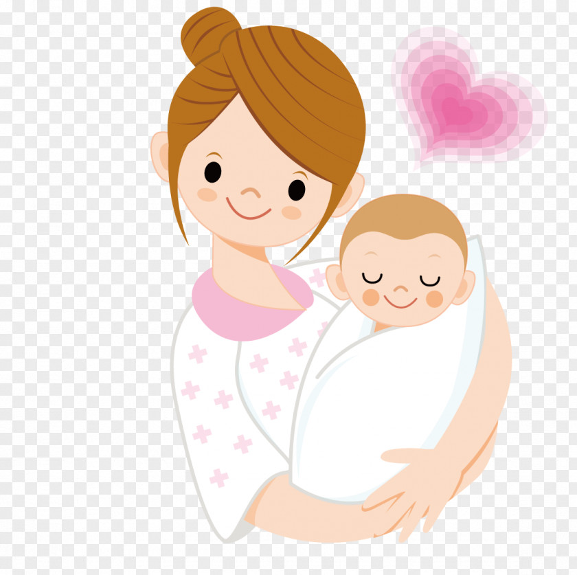 Mother Holding A Baby Infant Cartoon Clip Art PNG
